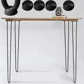 Produktbild: Melko 4 Stück Hairpin Legs Haarnadel Tischbeine aus 12mm Stahl Tischfuß inkl. Bodenschoner | Höhe 71 cm, 2 Streben, Schwarz