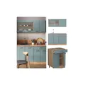 Produktbild: Vicco Küchenzeile R-Line Solid Eiche Blau Grau 140 cm modern Küchenschränke Küchenmöbel