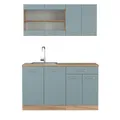 Produktbild: Vicco Singleküche R-Line, Blau-Grau/Goldkraft Eiche, 140 cm