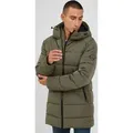 Produktbild: INDICODE IDHersh Steppjacke Herren Parka Winterjacke Steppparka gefüttert mit Kapuze - Grün - L