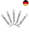 Produktbild: QWORK 5 Stück M6 Spannschloss 304 Edelstahl, Verstellbare Haken Und Öse D
