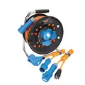 Produktbild: KALLE DAS KABEL CEE-Campingkabeltrommel EXTREME SIGNAL Campingkabel Wohnmobil-Kabel Caravantrommel H07BQ-F 3G 2,5mm² 25 Meter Kabeltrommel +Anschlussleitung mit Winkelkupplung 1,5m +Adapterleitung