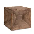 Produktbild: Homestyle4u 1772, Hocker Beistelltisch Holz Sitzwürfel Sitzhocker Würfel Cube Nachttisch Braun Grau Vintage