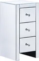 Produktbild: BELIANI Nachttisch Silber Glas MDF Platte 60 x 30 x 30 cm Glamourös Dekorativ Geräumige Schubladen Schlafzimmer