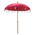 Produktbild: Oriental Galerie Bali Sonnenschirm Balinesischer Schirm Garten Baumwolle Sonnenschutz Handarbeit Retro Vintage Dekoschirm 2-teilig ca.180 cm, Farbe:Pink