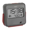 Produktbild: TFA Dostmann Reisewecker digital Buzz, 60.2031.10, mit Vibrationsalarm und lautem Weckton, ideal für Tiefschläfer, mit Tastensperre, grau, (L) 79 x (B) 28 (35) x (H) 74 mm