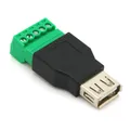 Produktbild: Adapter, 4 Pin Terminalblock (2-teilig) - USB 2.0 Typ A Buchse Schraubmontage