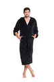 Produktbild: ZOLLNER Bademantel für Damen und Herren, Größe XXL, Mikrofaser, schwarz