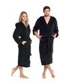 Produktbild: ZOLLNER Unisex-Bademantel, 100% Polyester, Kapuze, Gürtel, 100% Polyester, vom Hotelwäschespezalisten, S-XXL