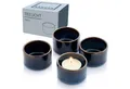 Produktbild: SÄNGER Teelichthalter Tokio, Blau mit schwarzen Akzenten (Set, 8 St., 4x Kerzengefäß, 4x Teelichtkerze), individuell einsetzbar, Handmade