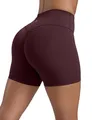 Produktbild: CRZ YOGA Butterlift Damen Scrunch Butt Lifting Gym Shorts - 10cm Push Up Booty Biker Shorts Hoch Taille Radlerhose Yoga Kurze Sportshorts Reife Pflaume 40