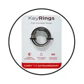Produktbild: KeySmart Schlüsselringe – 3 Stück flache Schlüsselanhängerringe zur Schlüsselbefestigung – einfaches Öffnen und Schließen rund geteilter Metall-Schlüsselanhänger für Schlüsselanhänger – schlank und