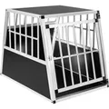 Produktbild: tectake® Hundetransportbox single Schnubi mit schräger Rückwand mit schützenden Kunststoffecken, 66 x 90 x 69,5 cm - Schwarz