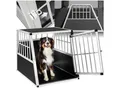 Produktbild: tectake® Hundetransportbox single, mit schräger Rückwand, verschließbare Gittertür, mit schützenden Kunststoffecken, 66 x 90 x 69,5 cm