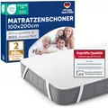 Produktbild: Blumtal Matratzenschoner 100x200cm - wasserdichte Matratzenauflage 100x200cm aus 80% Baumwolle - Oeko-TEX zert. Inkontinenzunterlage waschbar bis 95 °C - knisterfreier Bett Topper - Bettunterlage