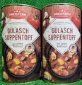 Produktbild: (6,04€/L) 2x Dreistern GULASCHSUPPE m.Kartoffeln XXL1,2 Liter! Ring Pull Dose