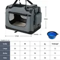 Produktbild: Hundetransportbox Lassie L (grau) Faltbar - 50 X 70 X 52 Cm - Reisebox Mit Decke, Tasche & Griffen – Stoff Transportbox Für Hunde - Juskys