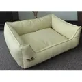 Produktbild: Hundebettenmanufaktur Hundekorb Hundesofa Schlafplatz Kunstleder Similpelle von XS bis XXL beige 55 cm x 70 cm