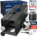 Produktbild: TRIBURG Anhängerschloss inkl. Rundschloss | Achtung: für Kupplungen bis max. 7cm Höhe x 9cm Breite | Sicherung für an/abgekuppelte Anhänger - Deichselschloss Rostfrei [Versicherungskonform]