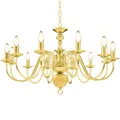 Produktbild: Lampe Kronleuchter Leuchter Deckenlampe Deckenleuchte Hängelampe Golden 12xE14
