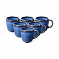 Produktbild: Villeroy & Boch like. by Lave Bleu Kaffeetassen 6er Set, 190 ml, Kaffeeobertasse mit einzigartiger Glasur, Skandinavisches Design, Steingut, Blau
