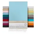 Produktbild: BEAUTEX Spannbetttuch Bettlaken aus Baumwolle, Premium Jersey Stoff 160g/m², Größe und Farbe wählbar (Boxspring - 90x200x45 cm, Hellblau)