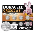 Produktbild: Duracell CR2032 Knopfzellen, CR 2032 Lithium Knopfzelle 3 V (8 Stück), ideal für z.B. Autoschlüssel, Waagen, Fitnesstracker, medizinische Geräte