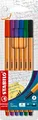 Produktbild: Fineliner - STABILO point 88 - 6er Pack - mit 6 verschiedenen Farben