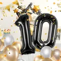Produktbild: Geburtstag zahlen luftballon 10 jahre | Folienballon Schwarz Folienballon in ...