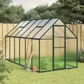Produktbild: vidaXL Gewächshaus mit Fundamentrahmen Grün 334x169x195 cm Aluminimum