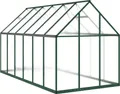 Produktbild: vidaXL Gewächshaus mit Fundamentrahmen Grün 334x169x195 cm Aluminimum