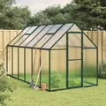 Produktbild: Gewächshaus mit Fundamentrahmen Grün 334x169x195 cm Aluminimum