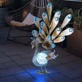 Produktbild: LED Pfau Steck Außen Leuchte IP44 Garten Lampe Veranda Beleuchtung Dekor Steine
