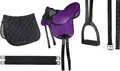 Produktbild: HKM Shettysattel Set Beginner Kindersattel Violett Shetty