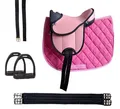 Produktbild: Reitsattel SET Holzpferd Sattel bis 145cm Umfang Minishetty rosa