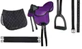 Produktbild: HKM Shetty Sattelset Beginner 12 Zoll mit Schabracke Steigbügel Violett