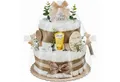 Produktbild: Timfanie Windeln Windeltorte, Boho Baby-Cake, natur, 0-8 Monate (Handgefertigtes Geschenk - In Folie gehüllt, mit Schleifen verziert, 37-St., 20 Pampers Premium, 1 Marken-Kuscheltie, wertige Accessoires), Das Perfekte Geschenk zur Geburt oder Babyparty.