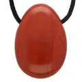 Produktbild: Roter Jaspis Tropfenanhänger mit Baumwollband gebohrt | Edelstein Schmuck