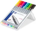 Produktbild: STAEDTLER Fineliner triplus, superfeine, metallgefasste Spitze, Linienbreite ca. 0.3 mm, dreikant, hohe Qualität, Set mit 10 brillanten Farben in der aufstellbaren STAEDTLER-Box, 334 SB10