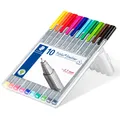 Produktbild: (0,75€/Stück) Staedtler Triplus Fineliner 10 Farben in praktischer Aufstellbox