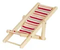Produktbild: Melody Jane Puppenhaus Miniatur Holz Pink Und Rot Gestreift Klappstuhl