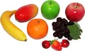 Produktbild: Deko Früchte Mix künstlich 9 Stück Apfel grün, Apfel Rot, Orange usw. Fruits Set