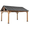 Produktbild: Sunjoy Gazebo Rebra Zedernholz 404 cm x 465 cm Anthrazit FSC®