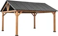 Produktbild: Sunjoy Zedernholz Gazebo / Pavillon 4x5 REBRA - 404cm x 465cm, anthrazit