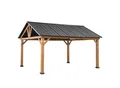 Produktbild: Sunjoy Pavillon Zedernholz Gazebo REBRA - 404cm x 465cm, anthrazit