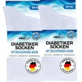 Produktbild: MEDOLY Diabetikersocken mit 97% Baumwolle, ohne Bund (6 Paar) ohne störende Naht weiß 35/38