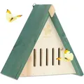Produktbild: Relaxdays Schmetterlingshaus, Holz, Schmetterlingshotel Garten, Zum Aufhängen, Insektenhotel Schmetterlinge, Natur/grün
