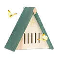 Produktbild: Relaxdays Schmetterlingshaus, Holz, Schmetterlingshotel Garten, zum Aufhängen, Insektenhotel Schmetterlinge, Natur/grün