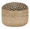 Produktbild: vidaXL Polsterhocker Handgefertigter Sitzpuff Schwarz 45 x 30 cm Jute (1 St)