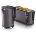 Produktbild: Arendo 1x Wasserkocher, 1,5L + 1x Toaster, 2 Scheiben, in Vulkangrau